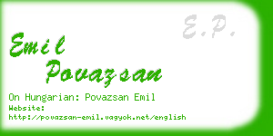 emil povazsan business card